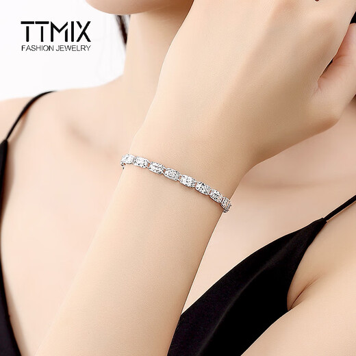 TTMIX turned imitation diamond platinum bracelet pt950 authentic fashionable women's platinum bracelet birthday gift 6.7-6.9g 16+3cm
