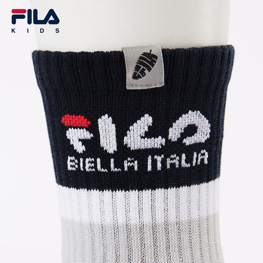 FILA Antibacterial Function Children's Socks 2025 Autumn New Boys and Children Casual Mid-waist Socks Legend Blue-NV 1-3 years old S
