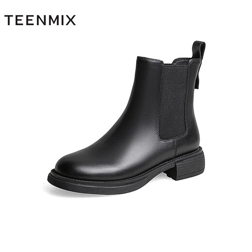 Tianmeiyi Short Boots Plus Velvet Women's Chelsea Boots Warm Women's Boots Black - Velvet Lining 25 Hot Sale Returns 37