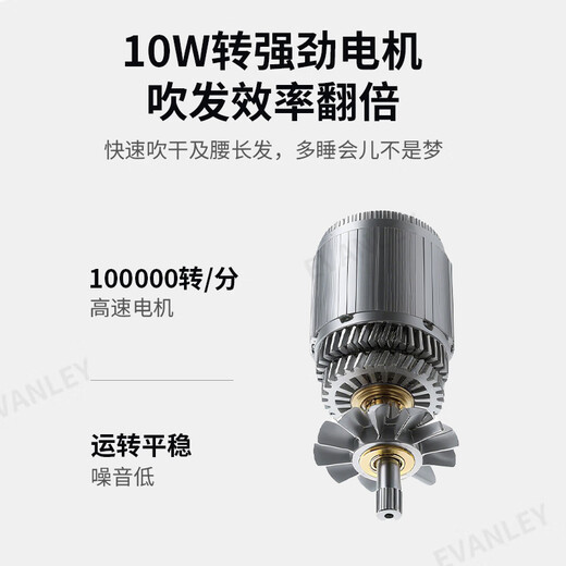 EVANLEY German Wireless Hair Dryer Rechargeable Student Dormitory Special Unplugged Battery Hair Dryer USB Hair Dryer Adjustable Hot and Cold Low Power Not Harmful to Hair Art Exam Portable 100,000 RPM - High Configuration Can Blow Hot Air Without Plug-in - Ivory White