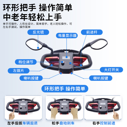 凤凰（Phoenix）老年代步电动车四轮老人四轮车家用可折叠助力车代步车 【08A】12ah铅酸+约40里+250W