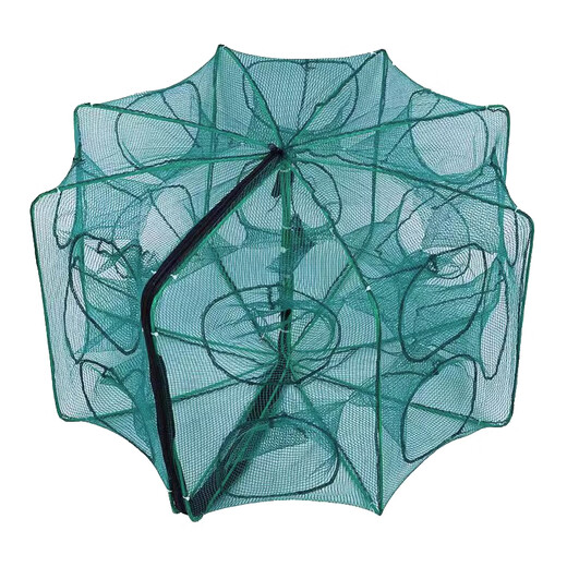 Jingjing Folding Shrimp Cage Fishing Cage Fishing Net Catch eel Fishing Net Lobster Cage Shrimp Net Catch Crab Fishing Cage 8 holes