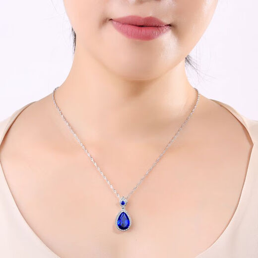 Ten-leaf sapphire pendant for women Japanese and Korean sterling silver plated 18k gold colored gemstone necklace precious gemstone tanzanite accessories