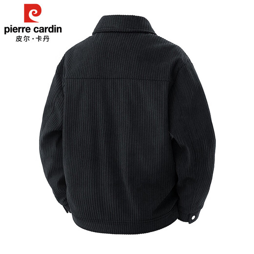 Pierre Cardin corduroy jacket men's autumn and winter workwear trendy loose casual thickened jacket top pea green XL