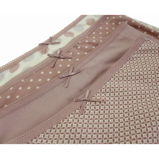Die Anfen 4 price Die Anfen 13596 elastic cotton print comfortable medium and high waist lace cotton breathable women's boxer underwear _color can be noted random 3 color matching 4 L _160 suitable for weight 100-115