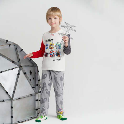 
AIMER KIDS Modal boys and girls children's pajamas and home clothes can be worn on the outside with a thin autumn Ultraman IP joint milk leather jacket Ultraman 100