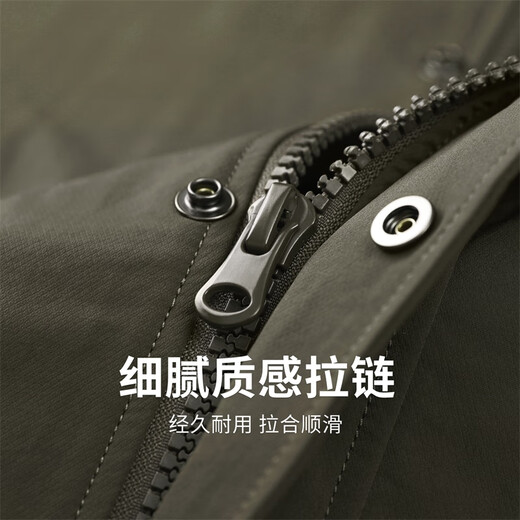 Dances with Wolves Windproof Stand Collar Jacket Men's 2025 Autumn and Winter New Commuting Anti-wrinkle High-Quality Casual Youth Loose Jacket 1078 Military Green 203 L (175)