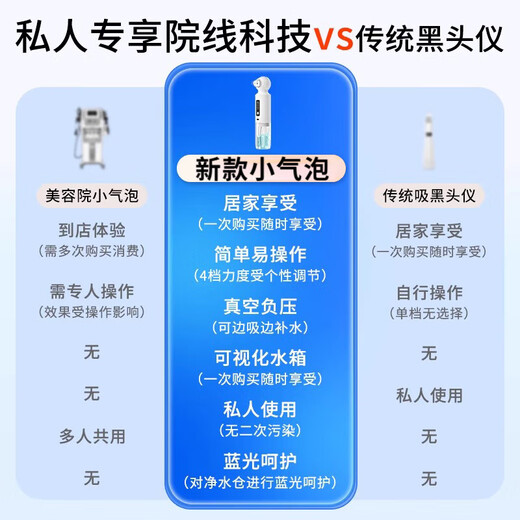 DIKTT Germany blackhead suction instrument, small bubbles for beauty salons, household large suction electric cleaner, pore cleaning and hydration, facial blackhead cleaning and acne removal artifact, fully equipped with hot compress model, automatic pore cleaning + intelligent cleaning, built-in hot compress function - hot and cold shrink pores - hydrating skin care - deep cleaning