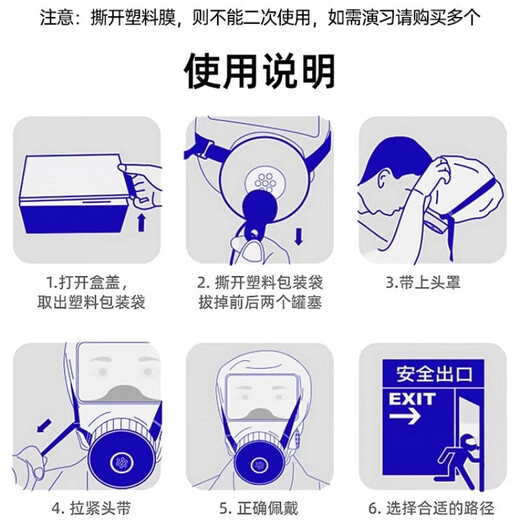 Fire mask, anti-virus and anti-smoke mask, 3C certified rental hotel fire escape filter self-rescue respirator, hotel package 2