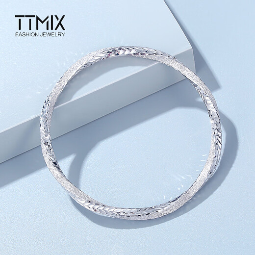 TTMIX women's platinum bracelet pt950 platinum bracelet frosted platinum bracelet birthday gift for girlfriend 55mm weight 22.72g width 4.0mm