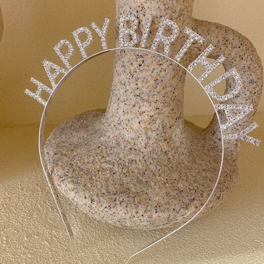 Happy Birthday Headband Goddess Crown Atmosphere Headband Dress Up Korean Hairpin Hair Accessories Silver Happy Birthday