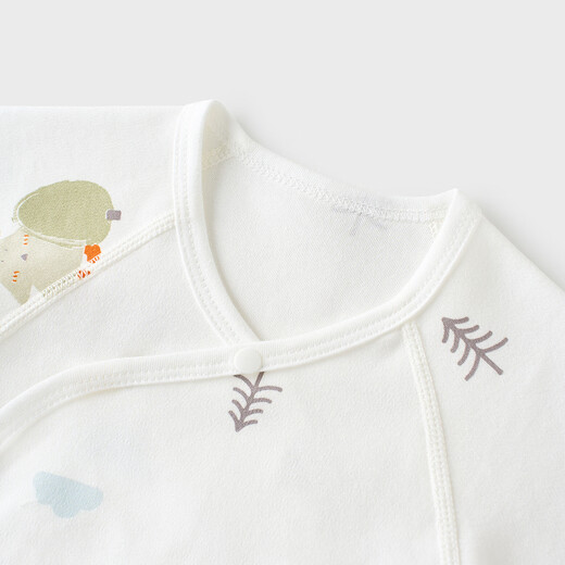 Tongtai (TONGTAI) baby tops spring and autumn pure cotton newborn clothes newborn baby monk clothes boneless full moon clothes green 52cm