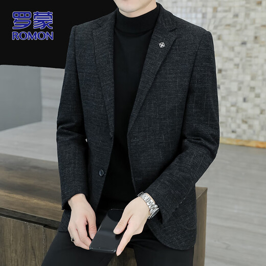 ROMON suit men's autumn and winter business professional formal casual suit men's wedding groom dad's dress jacket