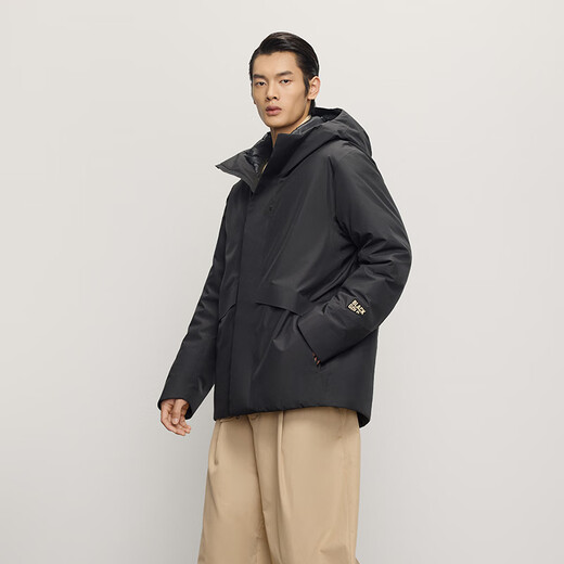 Govan Wind Shell 5.0 Black Gold Gänsedaunenjacke 5 Punkte Outdoor 25. Herbst und Winter Neue Herren Business Commuting Daunenjacke Schwarz L