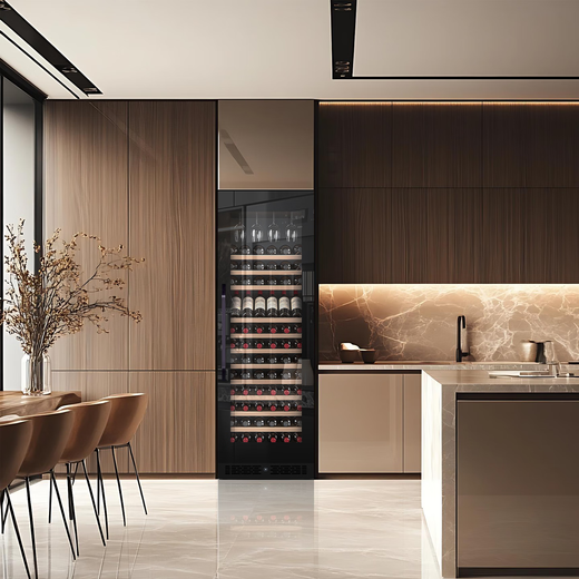 Gironde ultra-thin deep embedded red wine cabinet cigar cabinet constant temperature wine cabinet tea beverage refrigerator living room household air-cooled constant temperature wine cabinet frequency conversion-1785 high 480 deep glass door single temperature wine cabinet 101 bottles