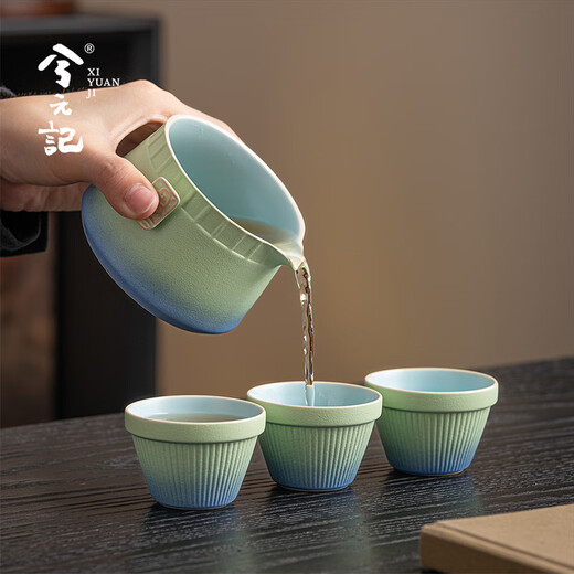 Xi Yuan Ji Forbidden City Cultural and Creative Kung Fu Tea Set is a birthday gift for elders and fathers, a souvenir for colleagues and friends to move into and retire from, my tea set with 9 tea heads, an automatic tea set - green - gift box, a souvenir for friends on engagement, wedding and retirement.