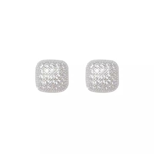 Idel Korean temperament fine glitter sugar cube imitation pearl earrings women's light luxury high-end earrings unique double-sided earrings E3782 fine glitter sugar cube earrings