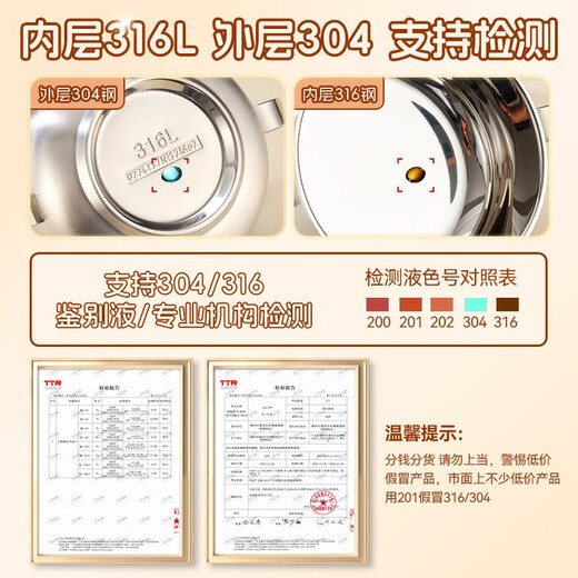 licheers儿童不锈钢碗3-6-12岁儿童饭碗餐碗316不锈钢宝宝辅食碗儿童餐具