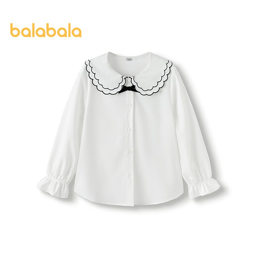 Balabala Girls' Shirt Children's Long Sleeve 2025 Autumn Clothing College Cool Feel Antibacterial Soft Easy Care 208325102001