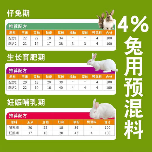 Sino-US Puke 4% rabbit premix rabbit premix baby rabbit meat rabbit fattening rabbit feed female rabbit premix veterinary 4% growth/fattening premix (40Jin Jin equals 0.5kg)