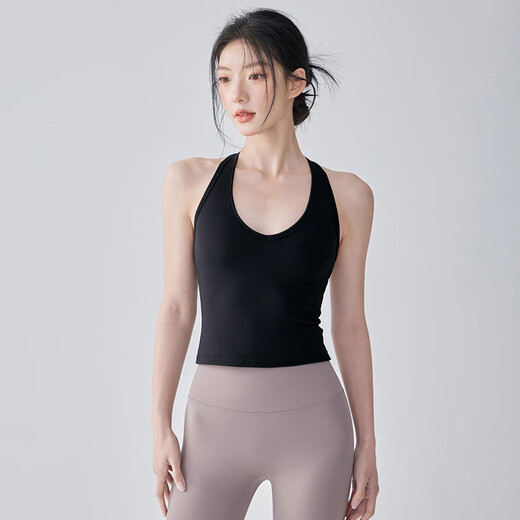 LULU CENTURY Summer Yoga Wear Vest Women's Professional Pilates Fitness Bra Training Beautiful Back Sports Bra Dark Gray L