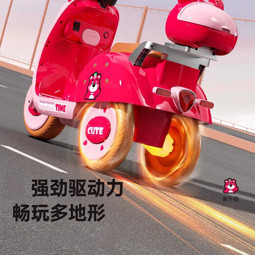 Hot Leopard children's electric motorcycle tricycle 3-6 years old toy car can sit on a person and remote control children's motorcycle one-year-old gift top model Barbie powder + dual drive + remote control