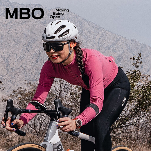 MBO New Color LightWarm Women's Autumn and Winter Light and Warm All-Match Fleece Cycling Jersey C171 Moon White M