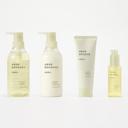 MUJI rice bran fermented strong and volumizing hair mask, white sandalwood scent 180g