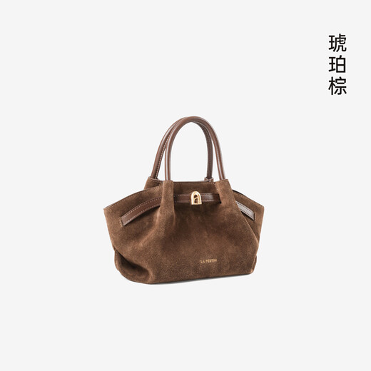 拉菲斯汀小懒包2025新款包包棕真皮单肩斜挎包通勤女包手提包 622273 琥珀棕-小号 | 麂皮绒