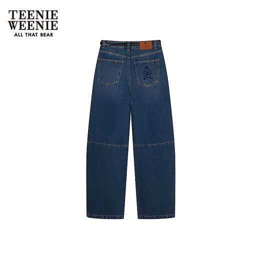 Jeans para mujeres Teenie Weenie Bear 2025 Autumn New Retro Washed Slack Banana Pants Medium Blue M