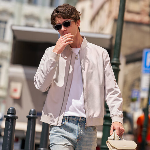 Mr.Bu modern style jacket men's 2025 autumn and winter new fashion baseball collar top KT16665 piano black L (175)