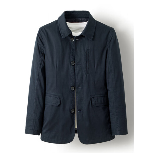 BESNOS spring and autumn pure cotton windbreaker men's short business casual middle-aged and elderly men's dad jacket thin jacket top light khaki M /170 (suitable for 110-135Jin Jin equals 0.5 kg)