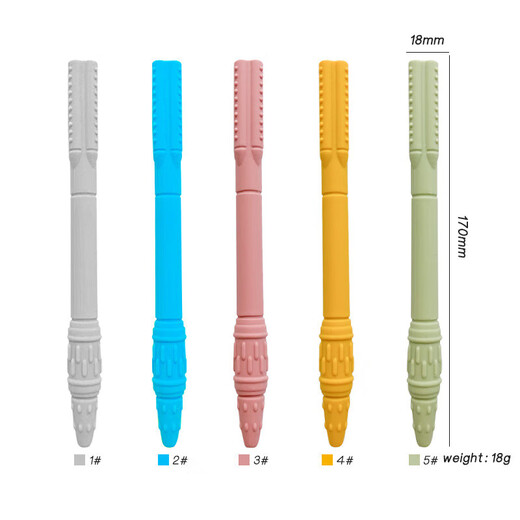 Rocket Silicone Teether Food Grade Hollow Tube Baby Oral Molar Stick Bite Glue Can Be Boiled Mung Bean Color 1 Pack