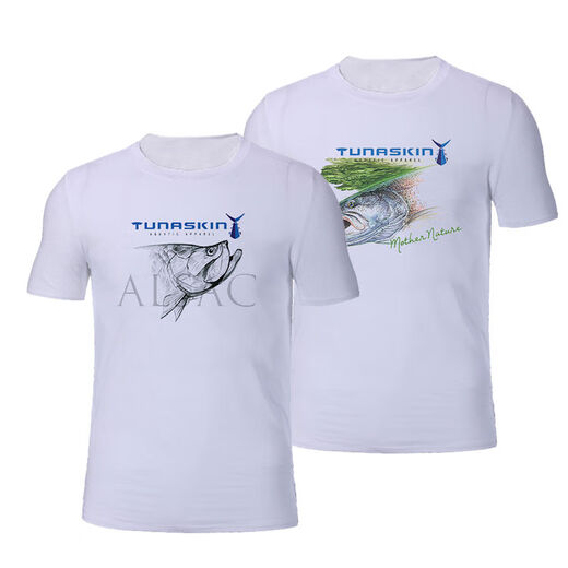 Luya fishing T-shirt fishing clothing summer short-sleeved men's round neck lightweight sun protection fishing clothing rock fishing and sea fishing clothing personalized leisure wear L