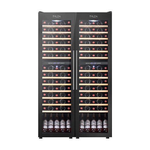 TYLZA Large Capacity Double Door Combination Red Wine Cabinet Air-cooled Thermostatic Cabinet Wine Tea Wine Refrigerator Beer Multifunctional Ice Bar Living Room Kitchen Restaurant Home Wine Cellar TW-208 Double Door Four Temperature Combination Wine Cabinet 150 Bottles 416L