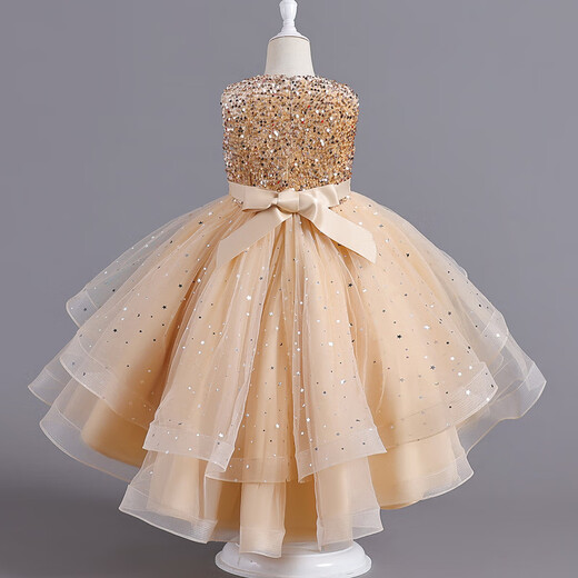 Vestido de cola hinchado de verano de la princesa Yu Yu 3-14 años