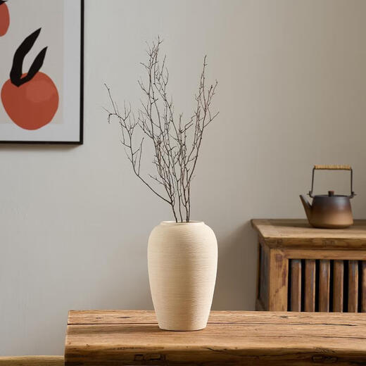 Fantasy retro art ceramic vase living room hydroponic flower arrangement stoneware pot antique old rough wabi-sabi style decoration large size