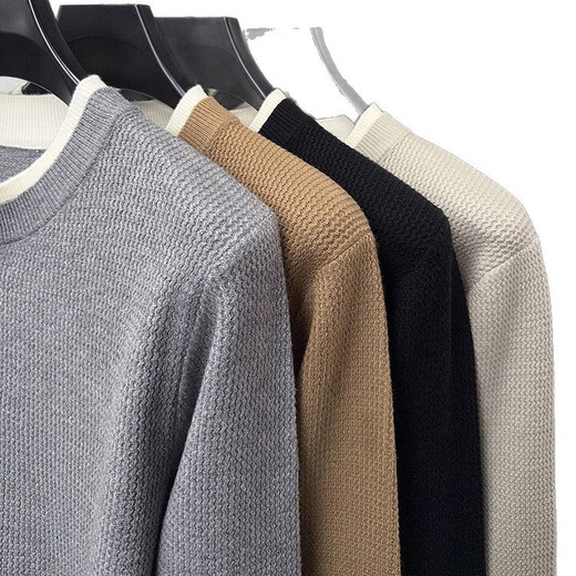 High-end Henry collar sweater long-sleeved bottoming shirt for men autumn and winter fashion versatile trendy inner sweater line top BB5185 Khaki XL recommended 145-160 Jin Jin equals 0.5 kg