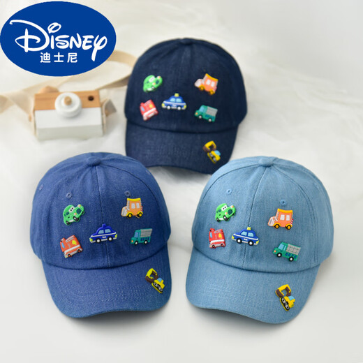 Disney children's hat spring and autumn baseball cap baby outdoor summer sun protection hat boys and girls fashionable baseball cap light blue (denim motorcycle peaked cap) 2-8 years old (50-54cm) x (adjustable hat girth)