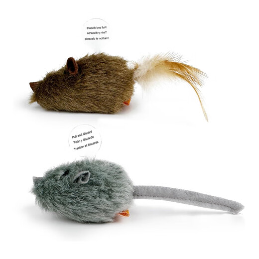 Tiantian Cat Feather Sound Wooden Polygonum Little Mouse Plush Cat Toy Teething Resistant Bite Self-Happiness and Relieve Boredom 2 Pack