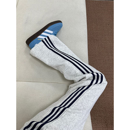 Katuchi American cleanfit striped casual pants men's spring and autumn loose trendy high street straight sportswear trousers white gray XL