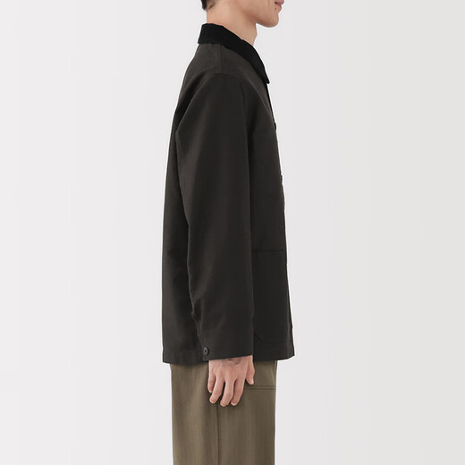 MUJI Men's Kapok Blend Corduroy Collar Jacket Men's Jacket Fall 25 Outerwear Men's Men's Dark Gray M (170/92A)