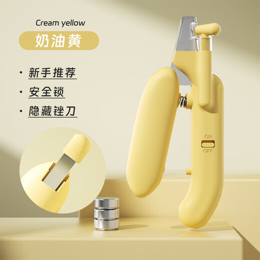 GERTHRON German Cat Nail Clippers for Pets and Dogs Novice Special Cat Claw Polishing Large and Small Dog Scissors Nail Clipper Trimming LED Light Type - Gray