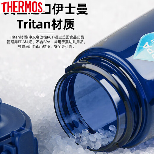 Thermos tritan sports water cup for men 2025 new style large-capacity kettle for students going to school children's portable cup for women Explosive blue 690ML anti-scalding and insulated Tritan material simple installation