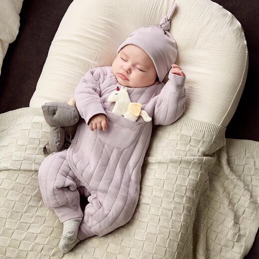 Koala nose baby quilted onesie autumn and winter baby cute warm newborn clothes pocket small animals