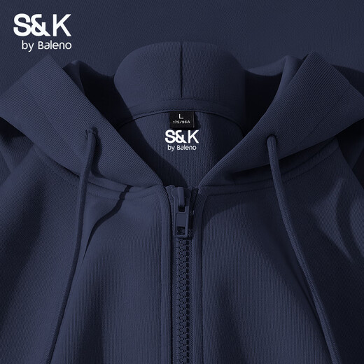 Baleno S&K series hooded jacket for men in autumn loose casual heavy knitted sweatshirt solid color simple versatile cardigan