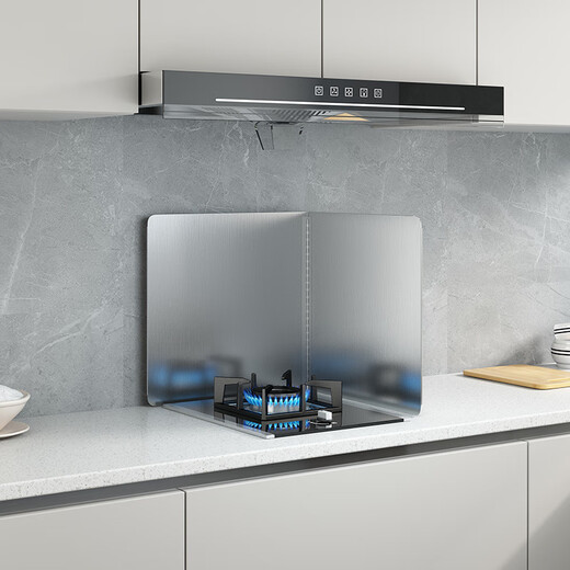 Meikejie kitchen stainless steel oil baffle for cooking, splash-proof range hood, heat insulation, oil-proof oil-proof baffle, gas stove, high temperature resistance, height 30*depth 30, single piece cannot stand