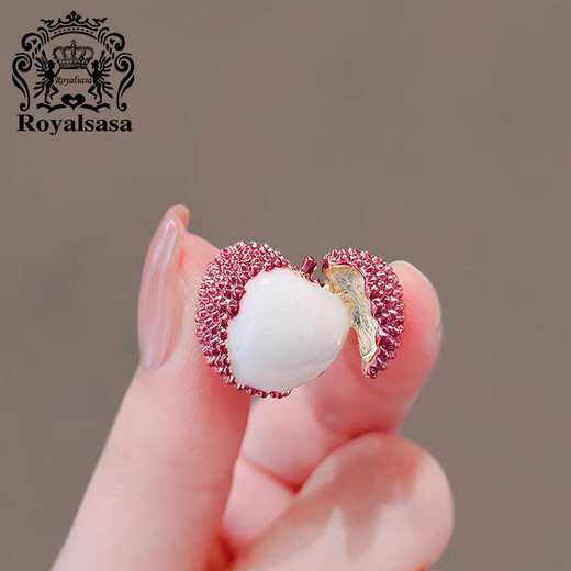Royal sasa royal sasa cute concubine smiles lychee small brooch women's anti-exposure buckle high-end suit accessories pin