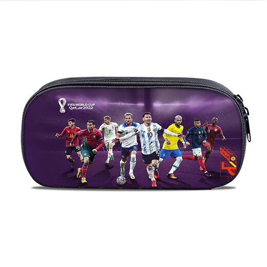 Mppmck Messi crayon sac étoile en toile à crayons multicouches sac à crayon 2022 la papeterie de la papinerie de la coupe du monde Qatar Pine de papeterie Pine de papeterie de grande capacité à trois couches crayon BAG-B10971