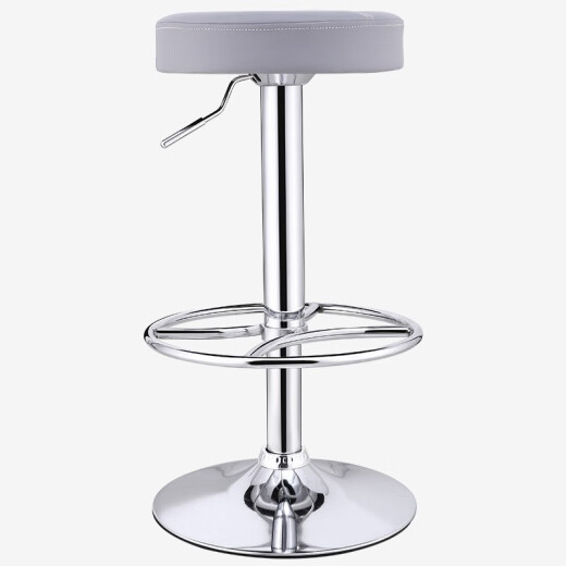 Jingju Bar Chair Stool Home Liftable Backrest Bar Chair Rotating Front Desk Cashier Chair High Stool BY305 Light Gray-High Style